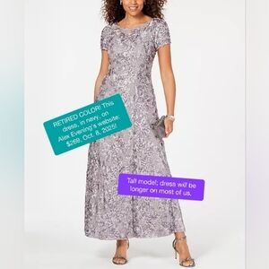 NWT Sz. 8 Rosette A-Line gown Dove Grey